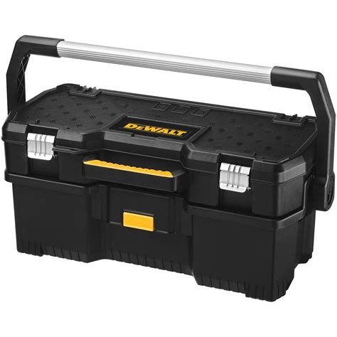 lockable 24 inch metal cordless drill storage box|DEWALT Tool Tote with Removable Power Tool .